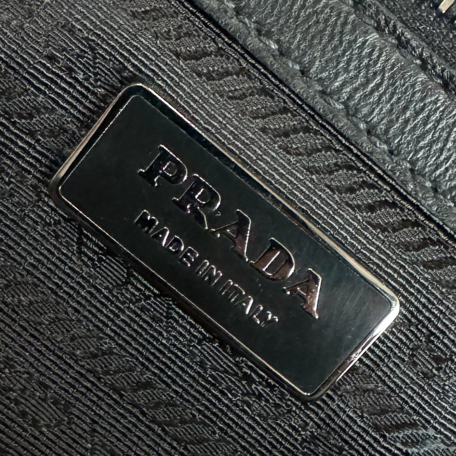 Prada Nylon Ruched Shoulder Bag in Black / Silver - Image 7