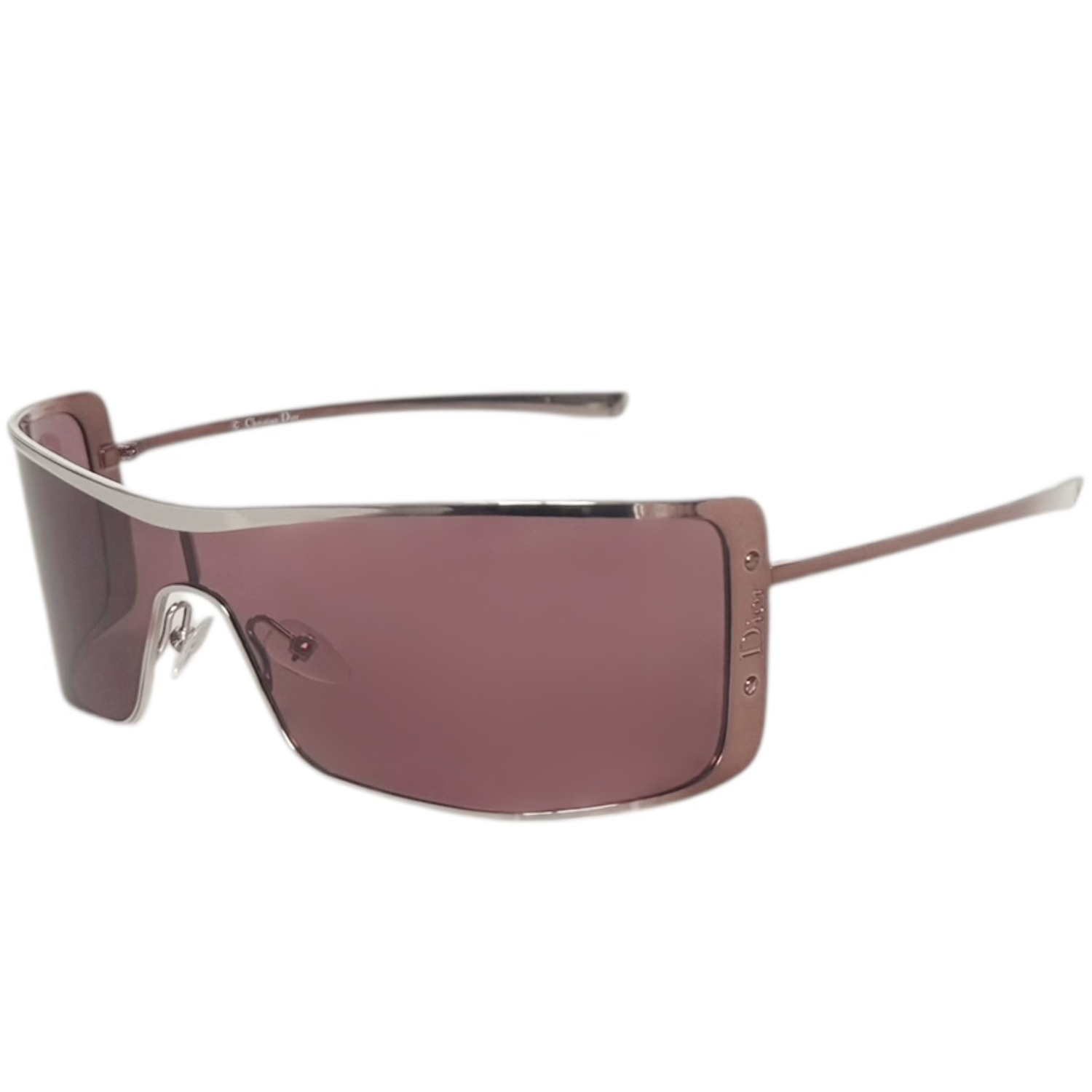 Vintage Dior Logo Wraparound Sunglasses in Pink | NITRYL