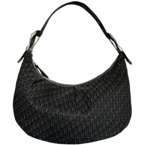 Vintage Dior Monogram Western Hobo Shoulder Bag in Black / Silver | NITRYL