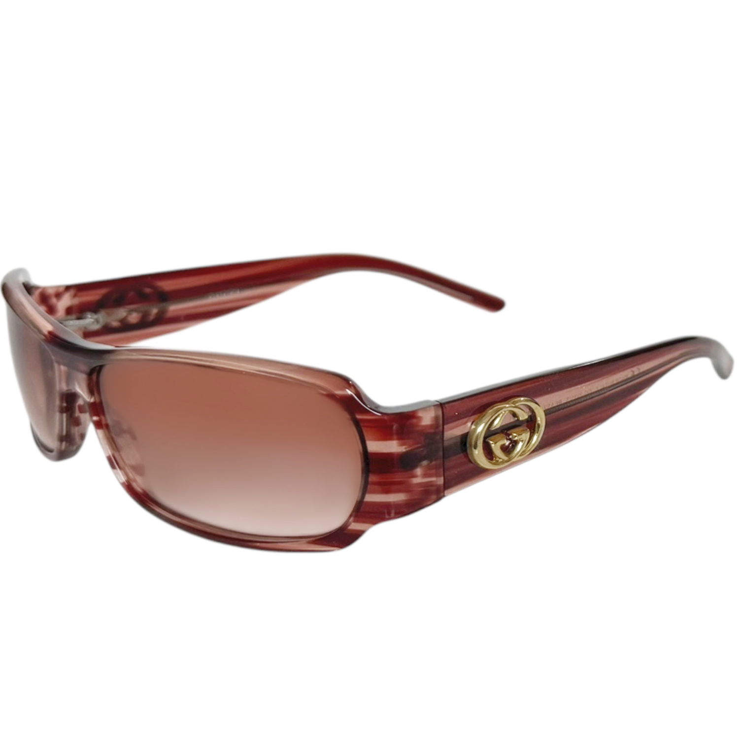 Vintage Gucci GG Logo Chunky Sunglasses in Red / Gold | NITRYL