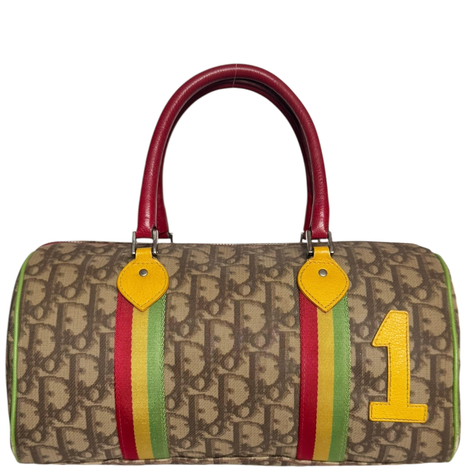 Vintage Dior Monogram Rasta Boston Bag in Brown / Red - Green - Yellow | NITRYL