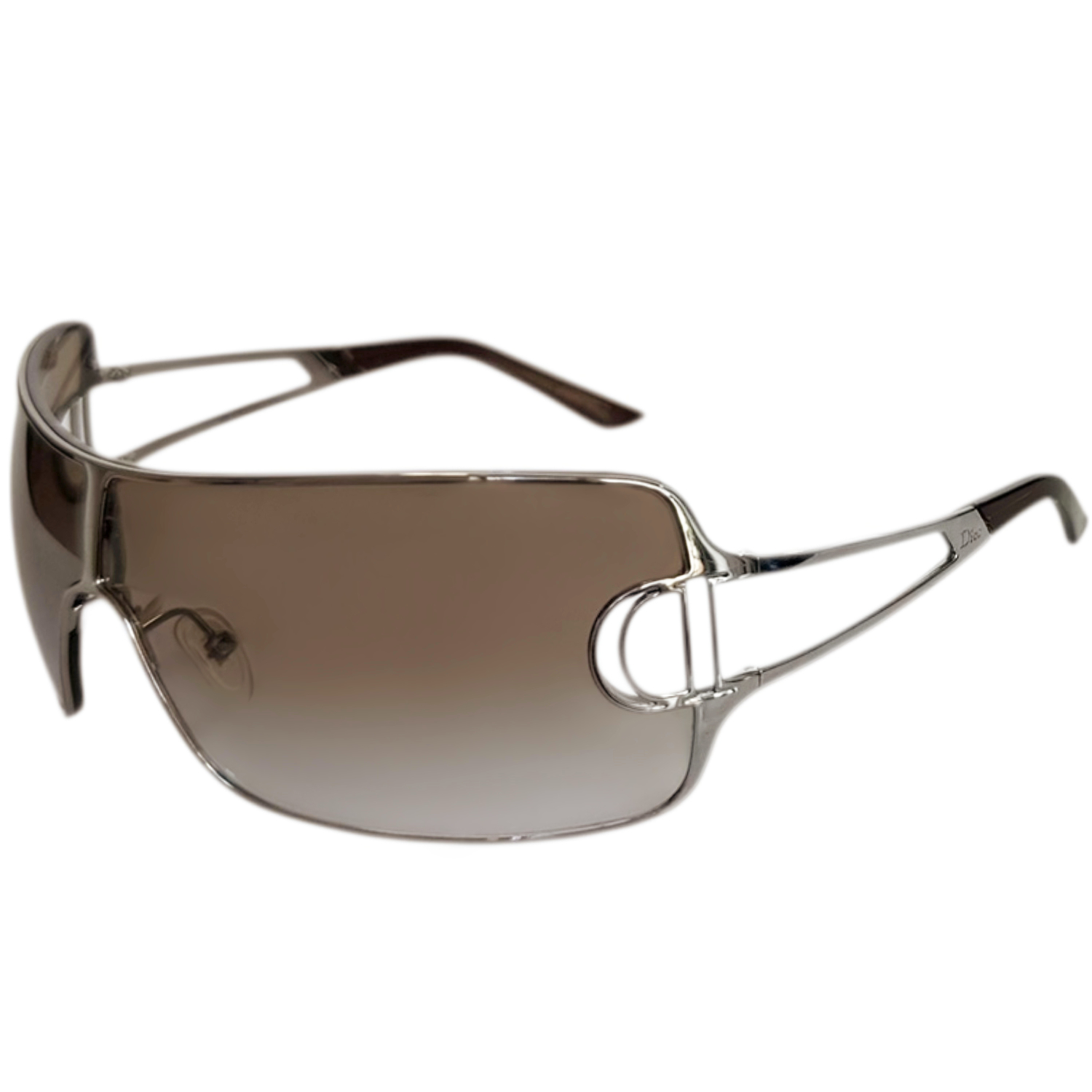 Vintage Dior Logo Rimless Sunglasses in Brown / Silver | NITRYL