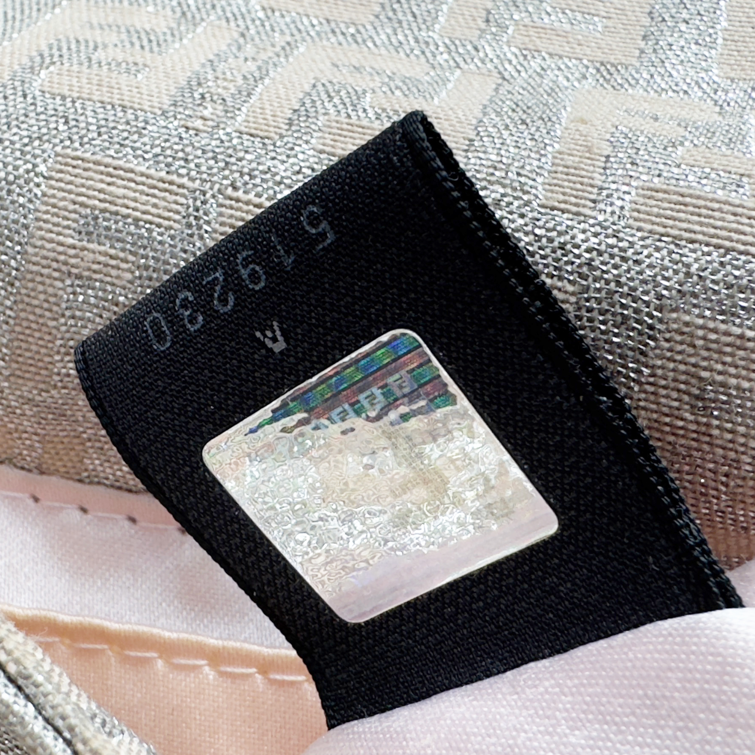 Fendi Monogram Metallic Mini Mamma Shoulder Baguette Bag in Pink / Silver / Gold - Image 9