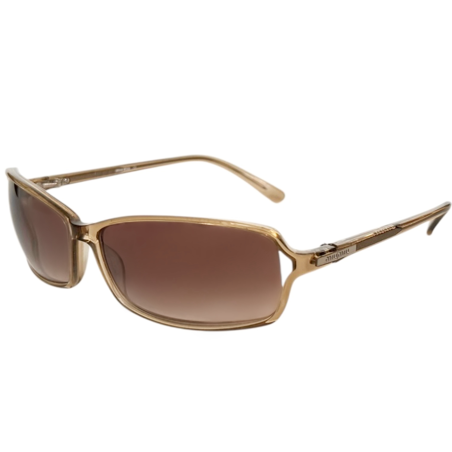 Vintage Miu Miu Logo Sunglasses in Beige / Brown | NITRYL