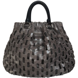 Vintage Miu Miu Cutout Hobo Bag in Grey / Silver | NITRYL