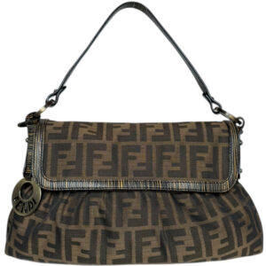 Vintage Fendi Zucca Monogram Chef Shoulder Bag in Brown | NITRYL