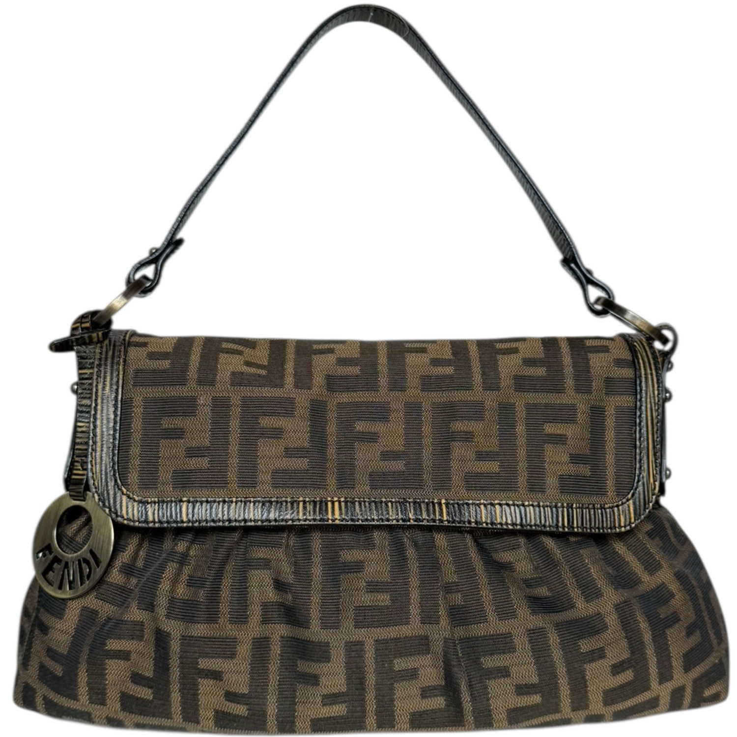 Vintage Fendi Zucca Monogram Chef Shoulder Bag in Brown | NITRYL