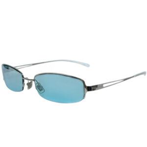 Vintage Miu Miu Logo Rimless Sunglasses in Blue / Silver | NITRYL