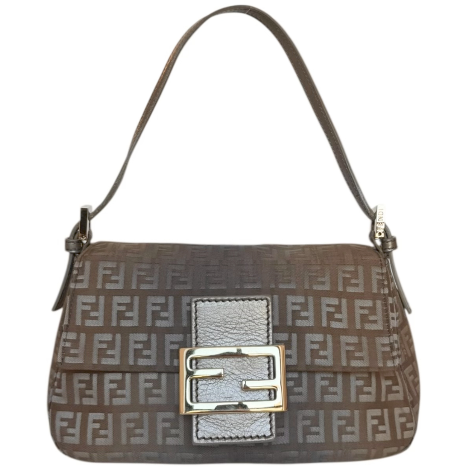 Vintage Fendi Monogram Ombre Mini Mamma Shoulder Baguette Bag in Brown / Gold | NITRYL