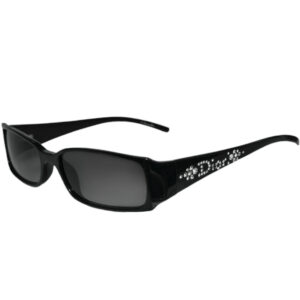 Vintage Dior Diamante Logo Sunglasses in Black | NITRYL