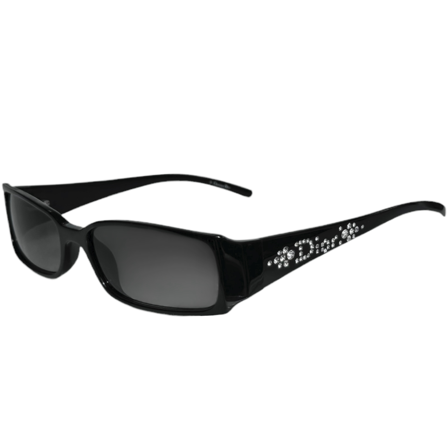 Vintage Dior Diamante Logo Sunglasses in Black | NITRYL