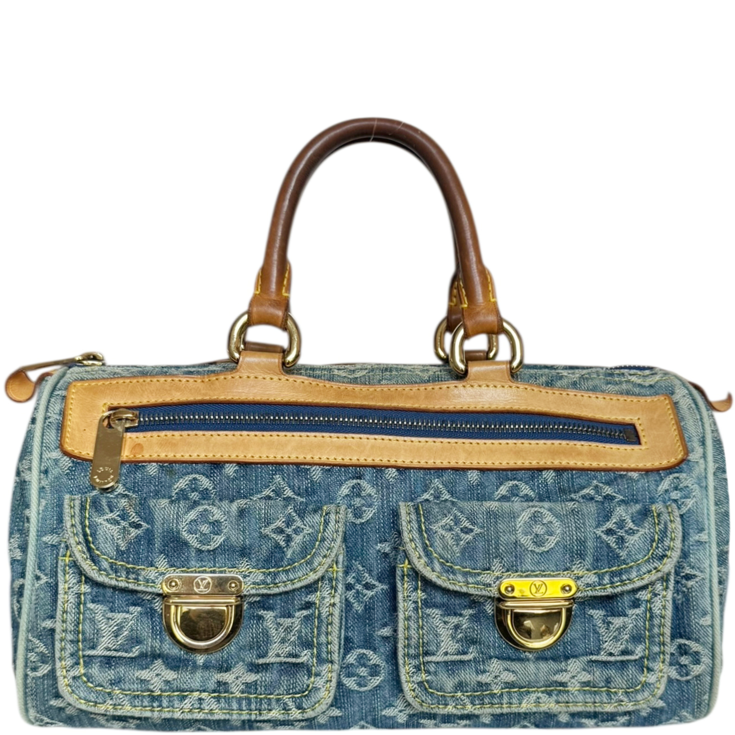 Vintage Louis Vuitton Monogram Denim Neo Speedy Bag in Blue | NITRYL