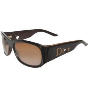 Vintage Dior Logo Heart Cutout Sunglasses in Brown | NITRYL