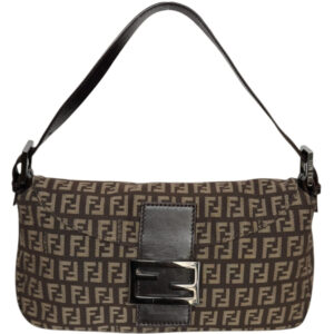 Vintage Fendi Monogram Shoulder Baguette Bag in Brown | NITRYL