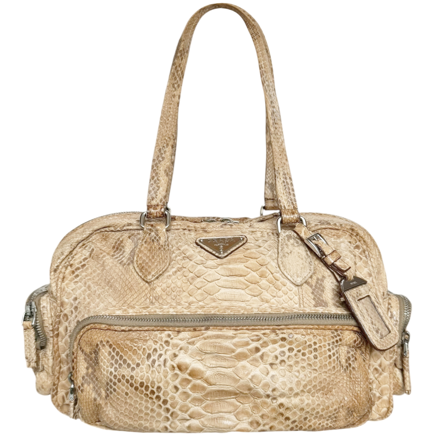 Vintage Prada Python Exotic Shoulder Bag in Beige | NITRYL