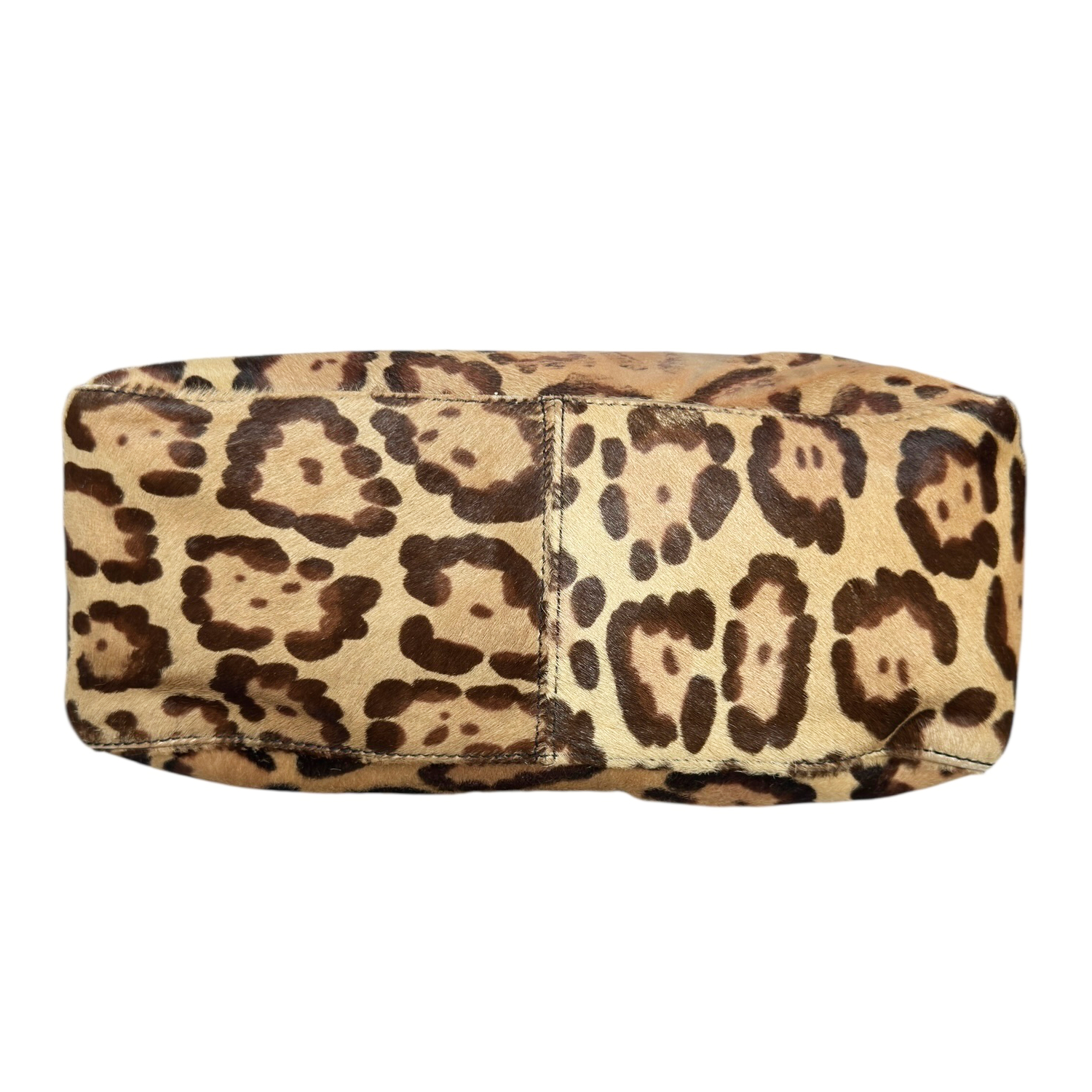 Fendi Leopard Print Calfskin Shoulder Mamma Baguette Bag in Brown / Black - Image 6