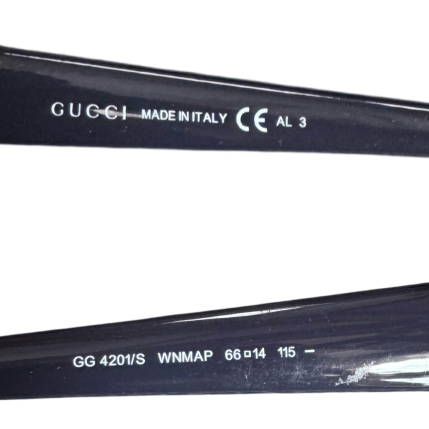 Gucci GG Heart Rimless Sunglasses in Navy Blue / Gold - Image 3