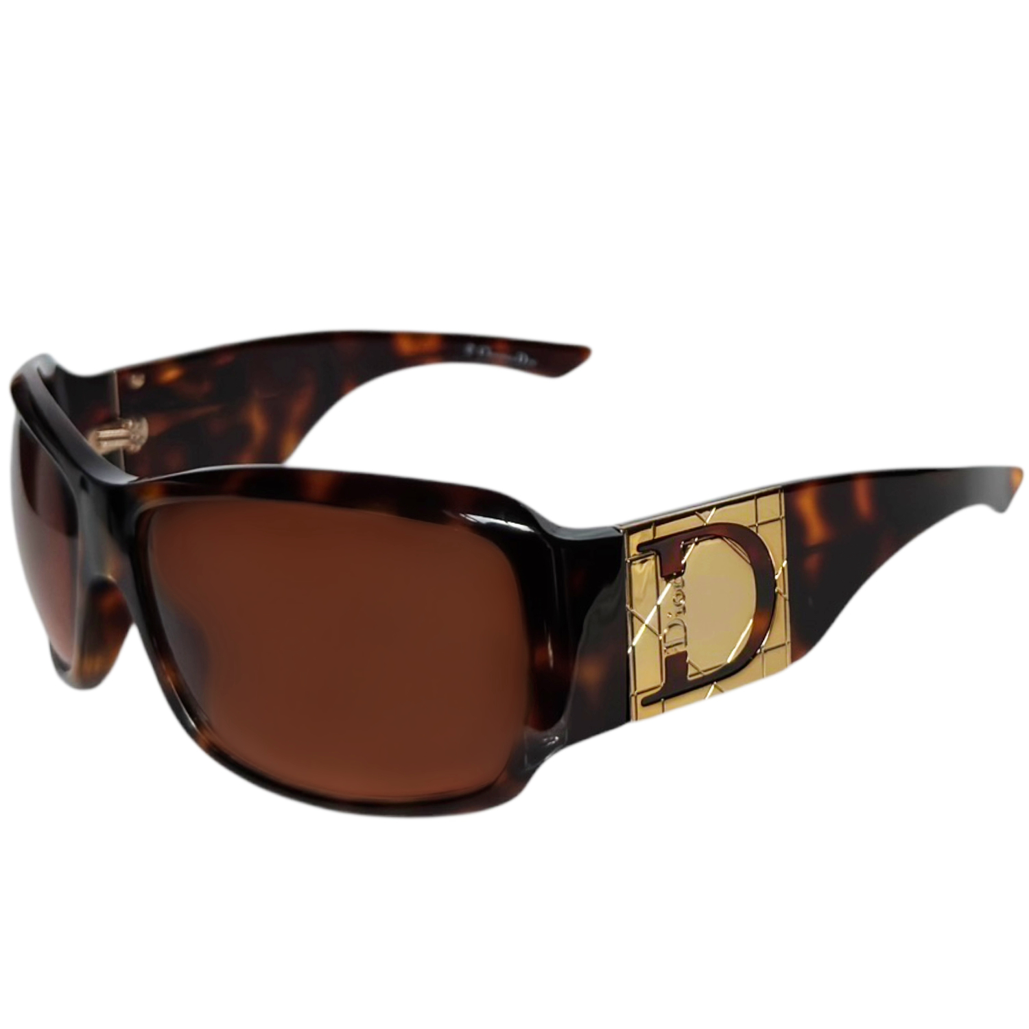 Vintage Dior Logo Sunglasses in Tortoiseshell Brown / Gold | NITRYL