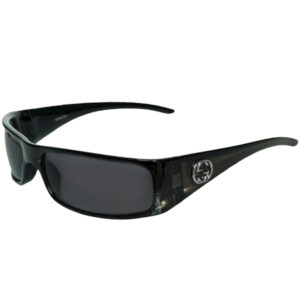 Vintage Gucci GG Logo Chunky Sunglasses in Khaki / Silver | NITRYL