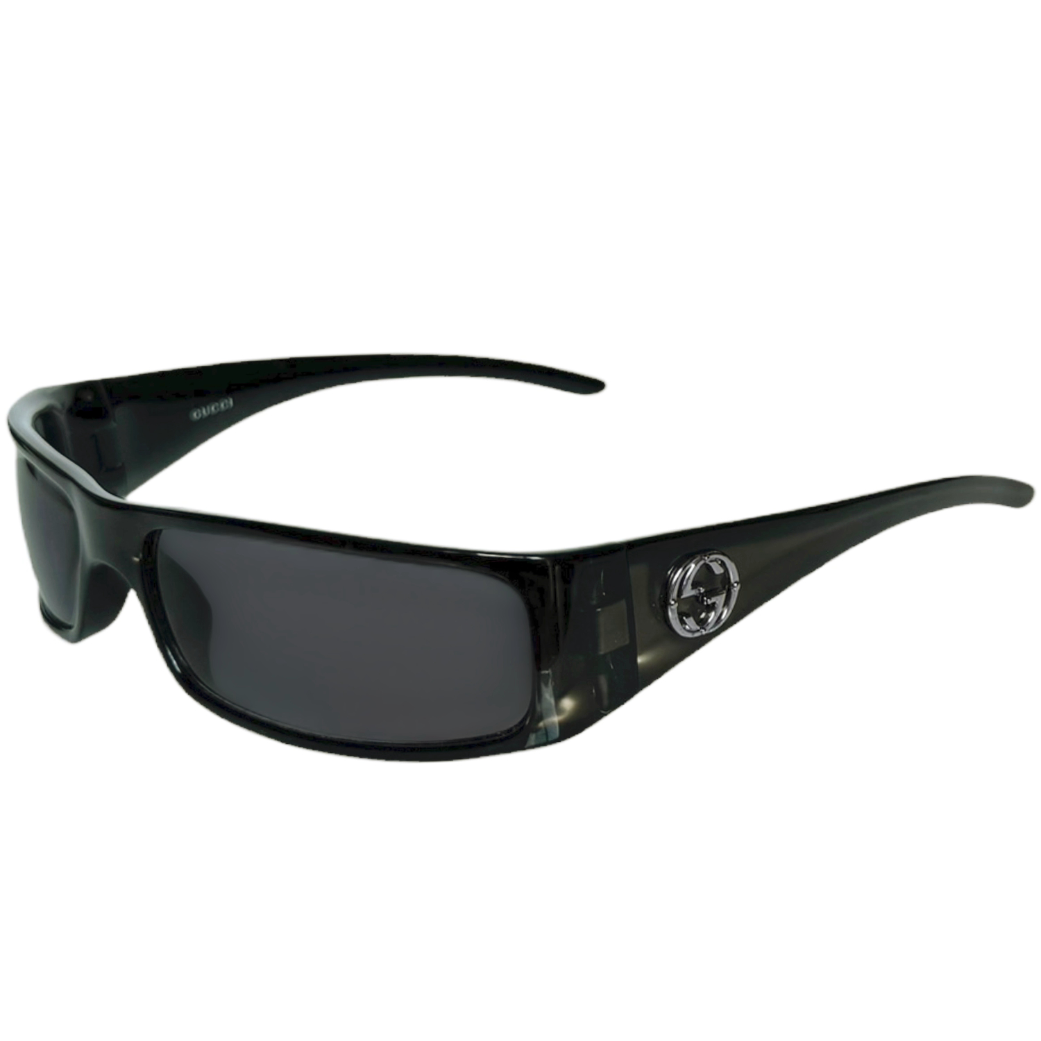 Vintage Gucci GG Logo Chunky Sunglasses in Khaki / Silver | NITRYL