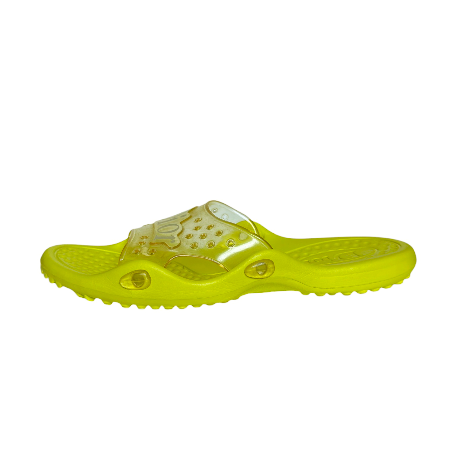 Dior Logo Rubber Pool Slides in Lime Green UK 7 - Image 3