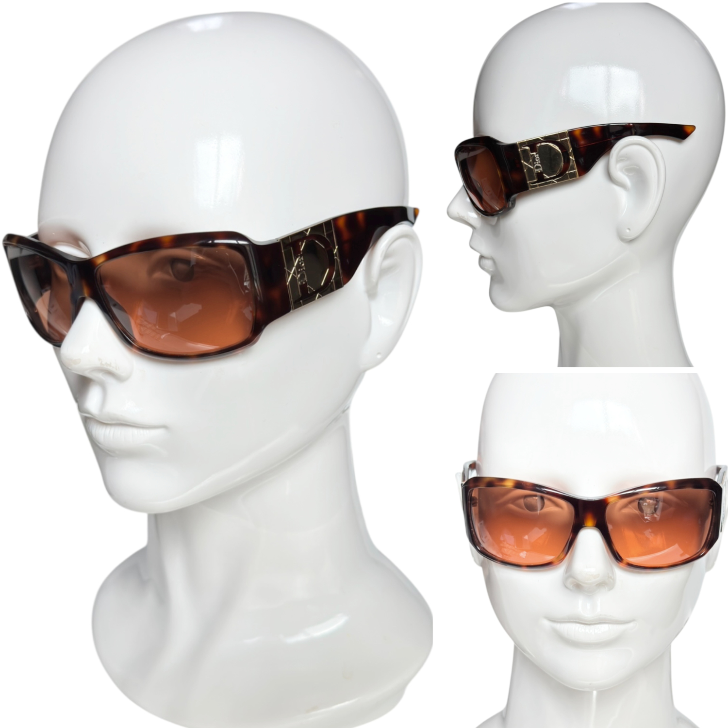 Dior Logo Sunglasses in Tortoiseshell Brown / Gold - Image 4
