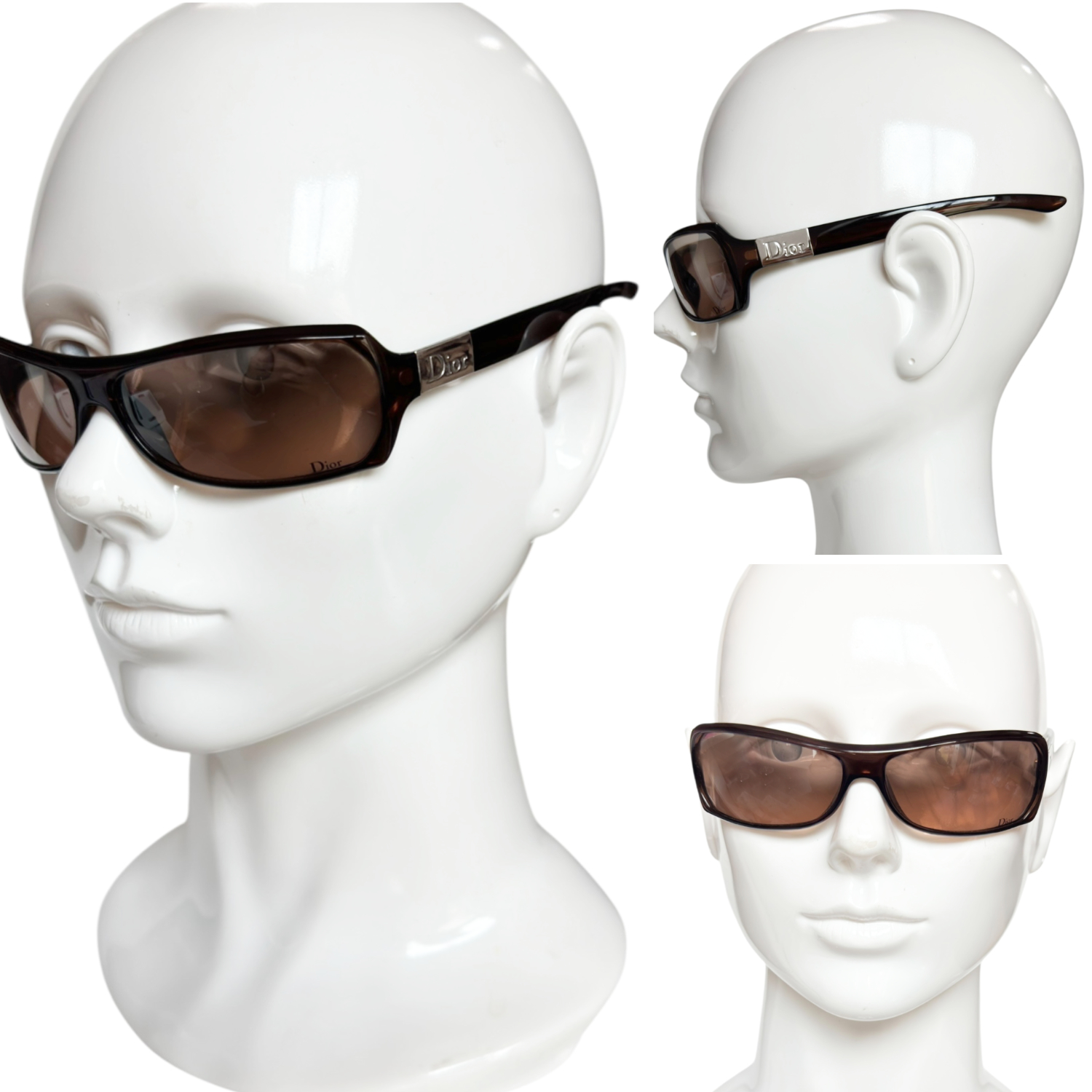 Dior Logo Sunglasses in Brown / Silver - Image 4