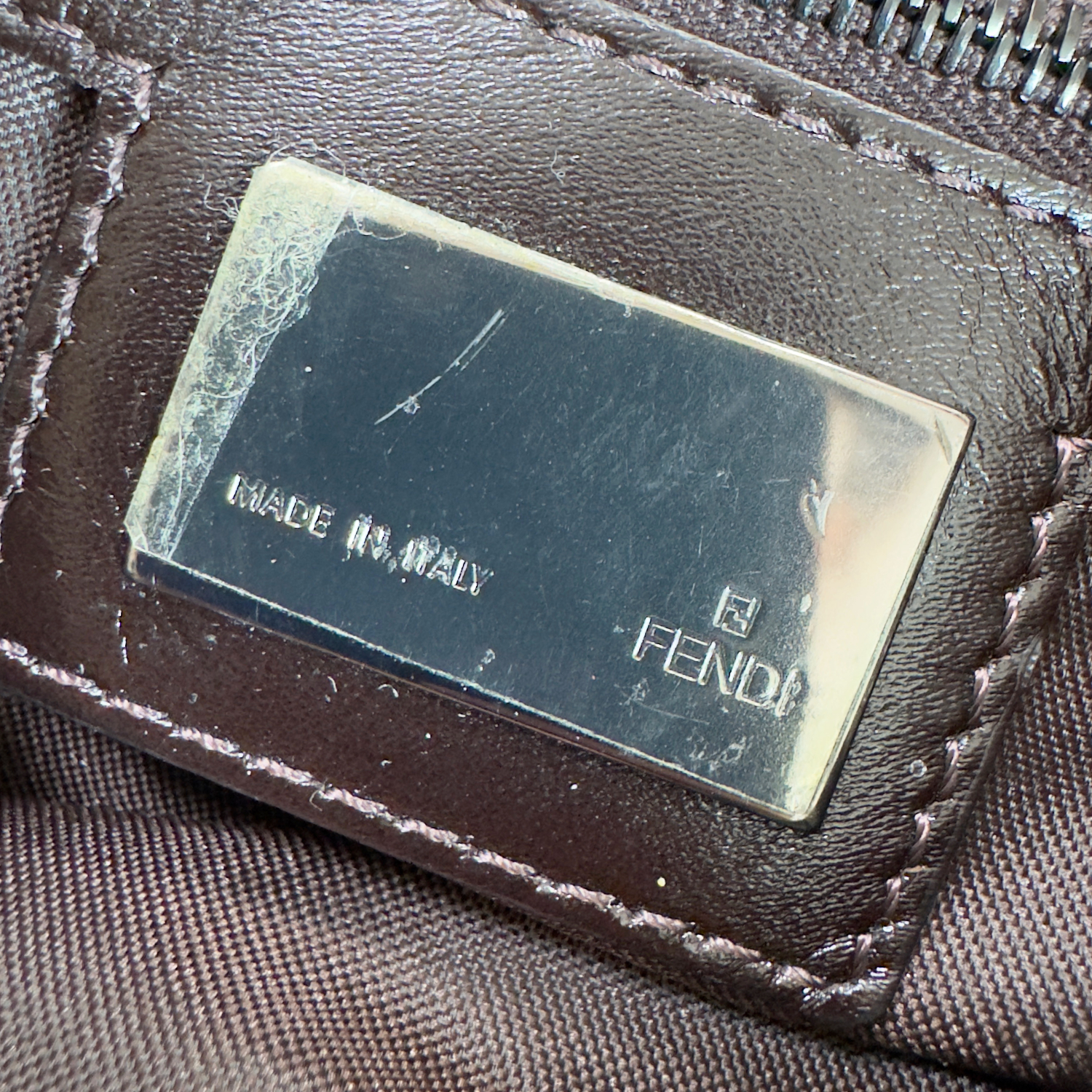 Fendi Monogram Shoulder Baguette Bag in Brown - Image 7