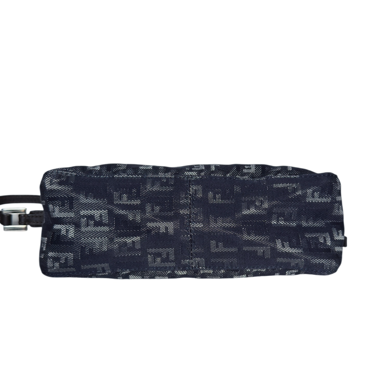 Fendi Monogram Denim Mini Shoulder Bag in Blue / Brown - Image 5