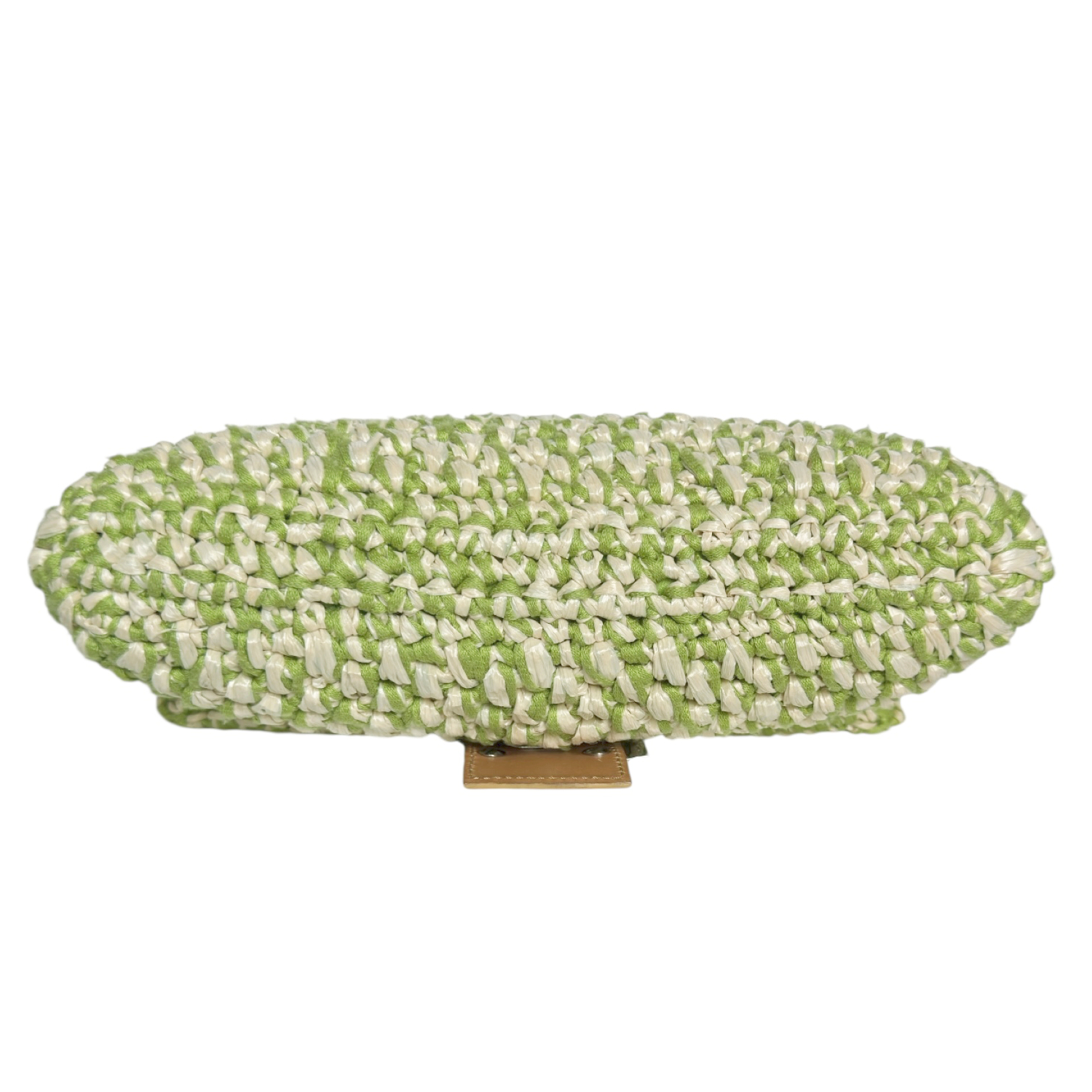 Fendi Rafia Woven Shoulder Baguette Bag in Green / Cream / Tan - Image 5