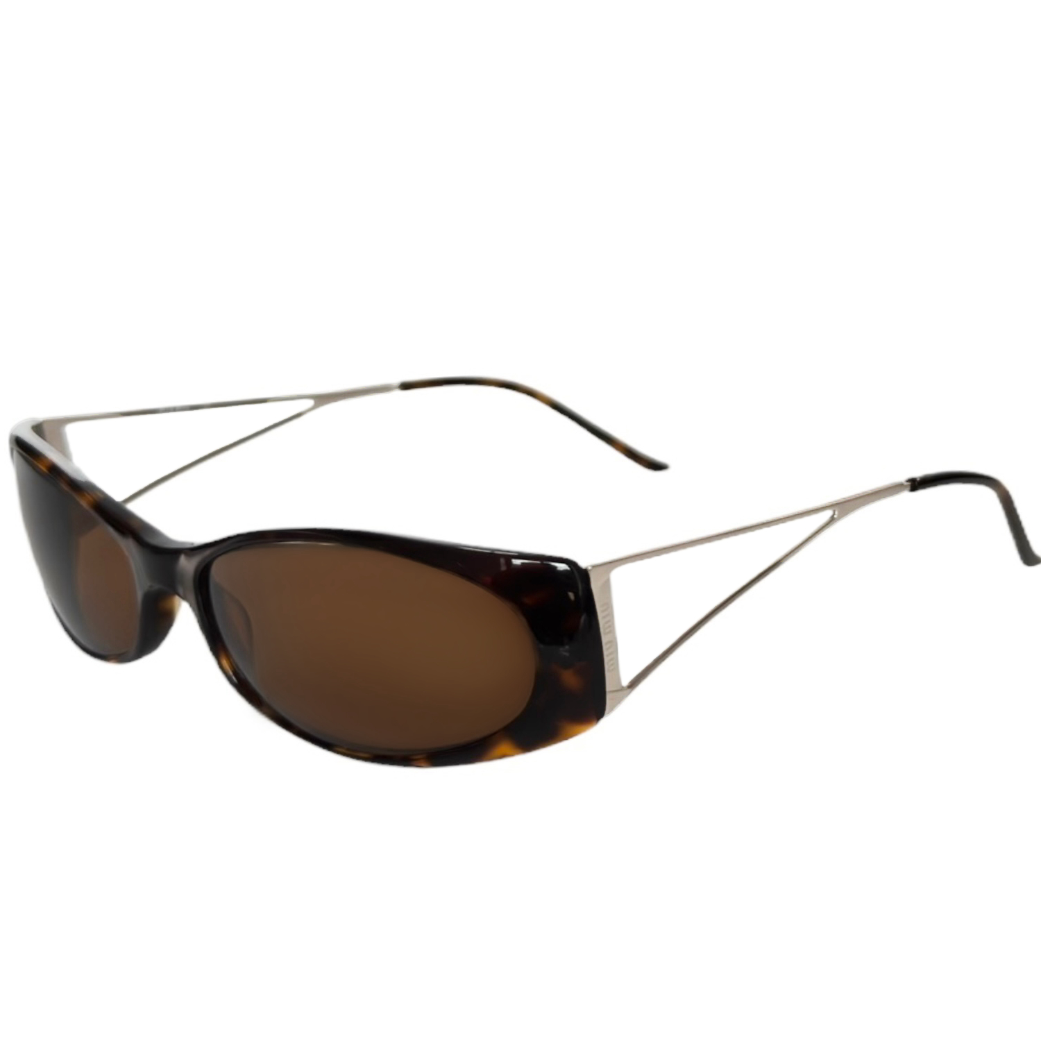 Vintage Miu Miu Logo Wire Sunglasses in Tortoiseshell Brown / Silver | NITRYL