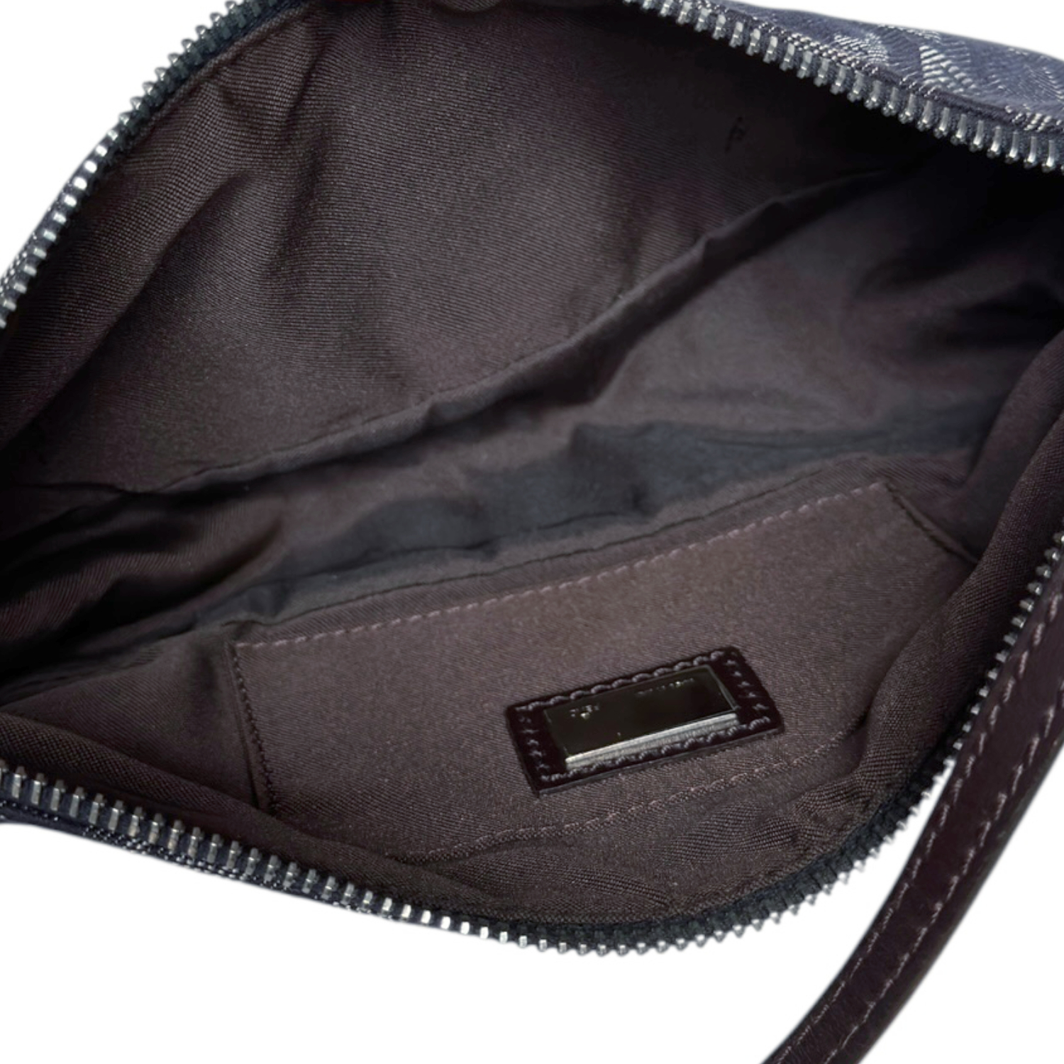 Fendi Monogram Denim Mini Shoulder Bag in Blue / Brown - Image 6