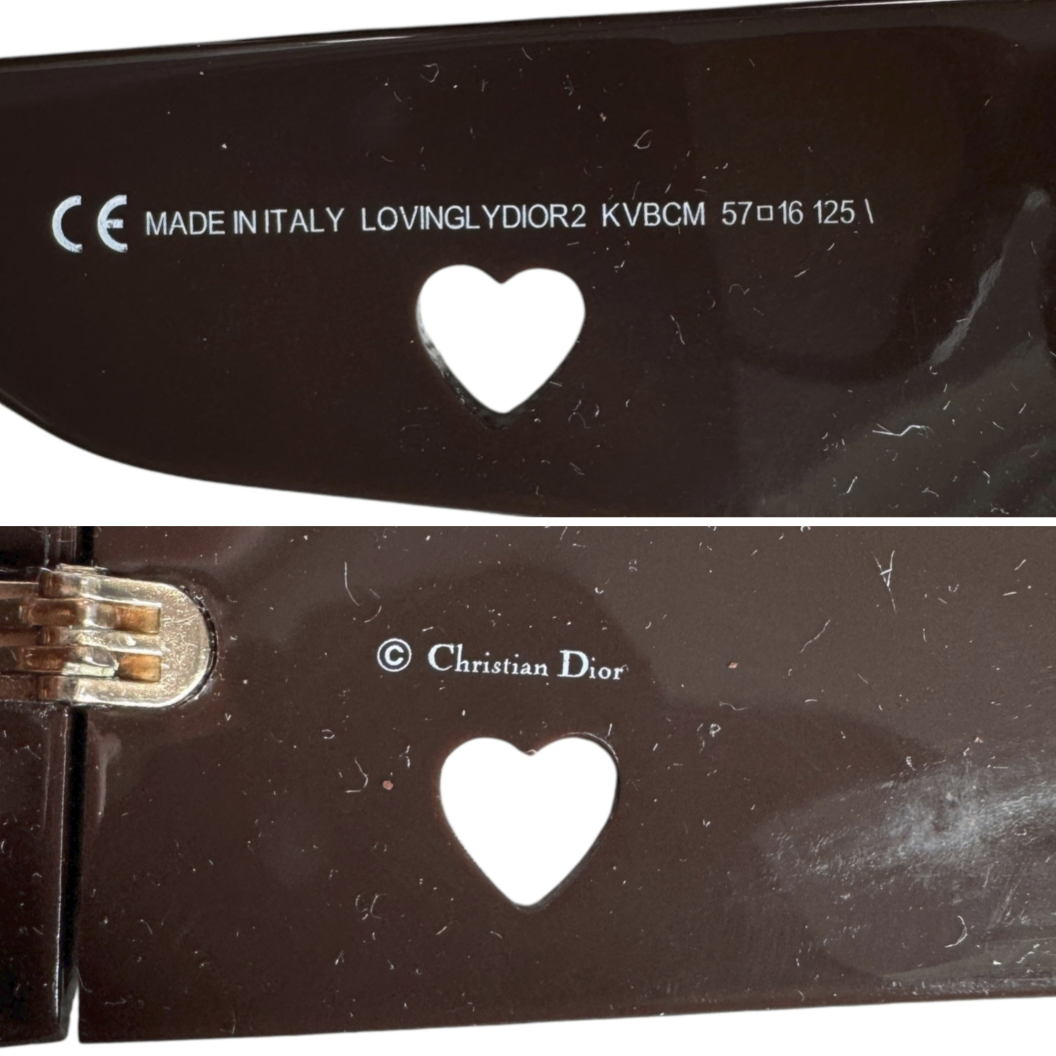 Dior Logo Heart Cutout Sunglasses in Brown - Image 3