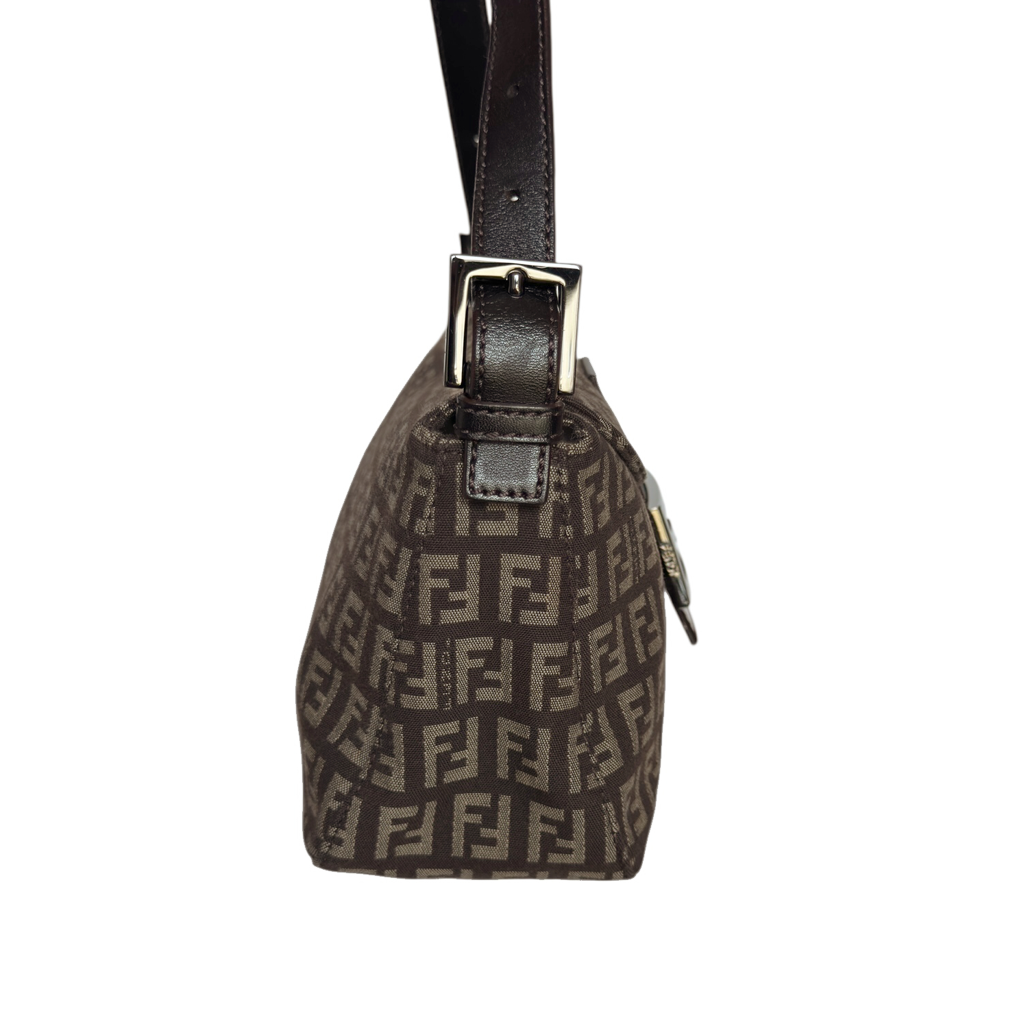 Fendi Monogram Shoulder Baguette Bag in Brown - Image 3