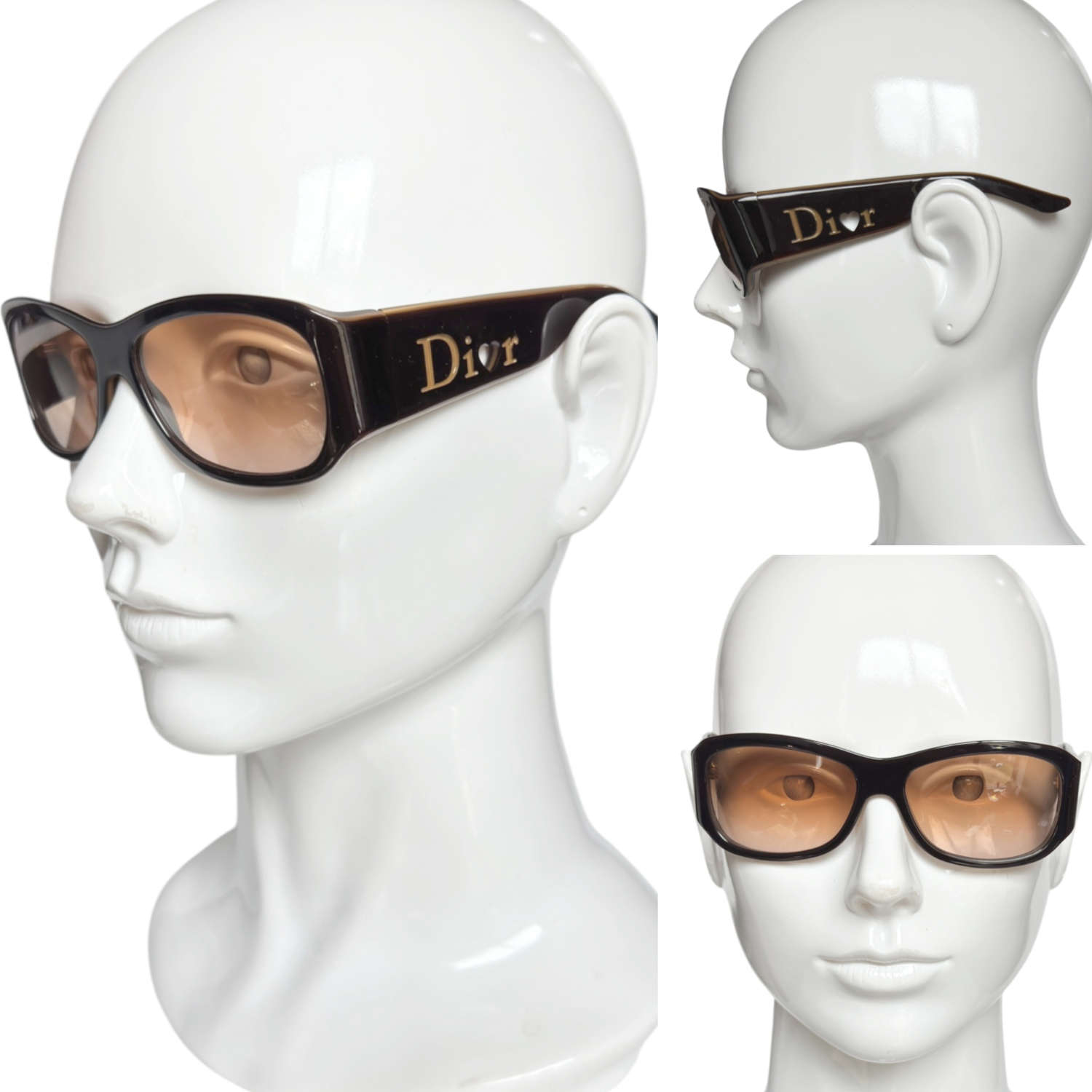 Dior Logo Heart Cutout Sunglasses in Brown - Image 4
