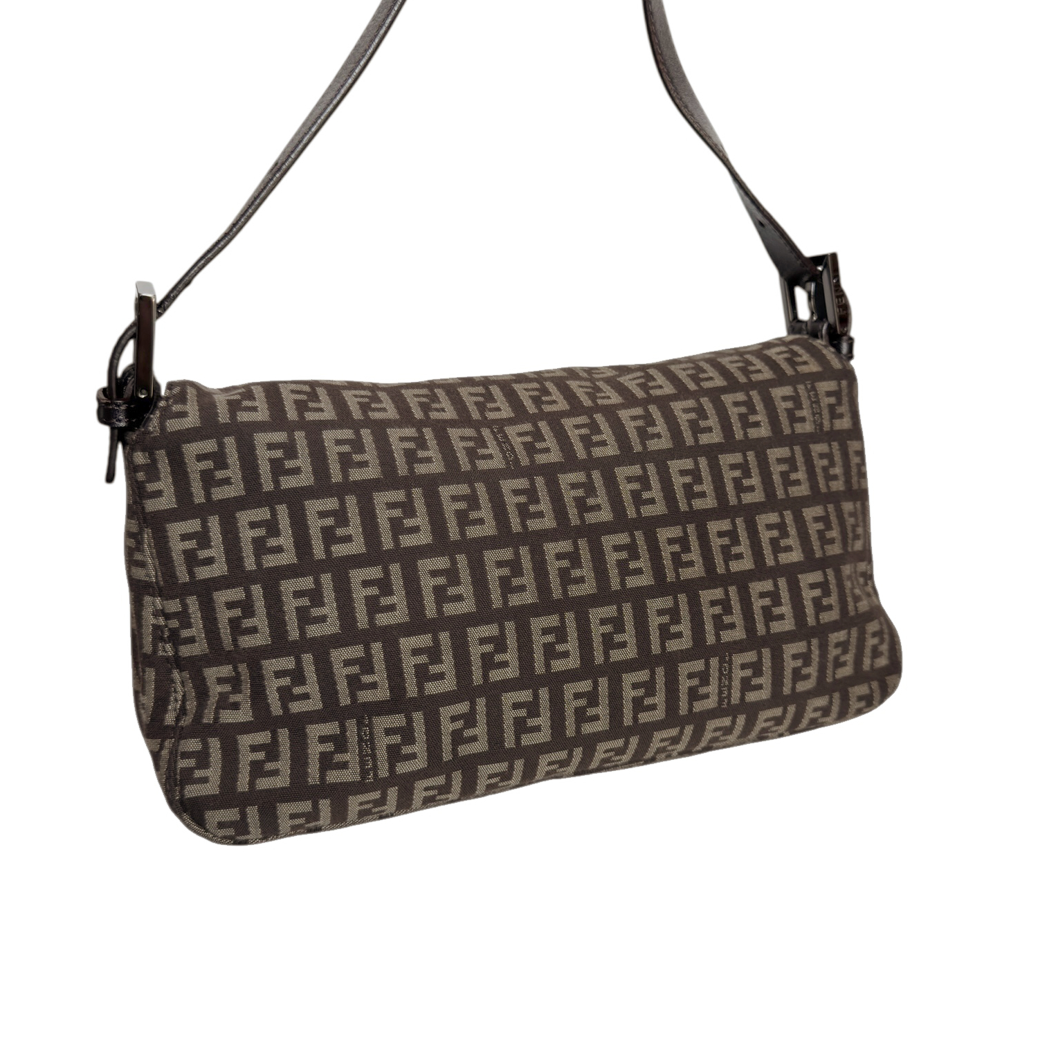 Fendi Monogram Shoulder Baguette Bag in Brown - Image 4