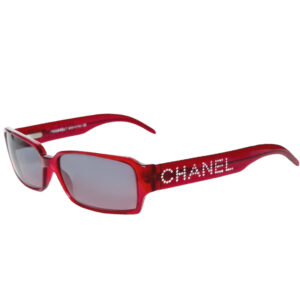 Vintage Chanel Diamante Spellout Sunglasses in Red | NITRYL