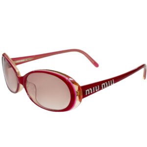 Vintage Miu Miu Diamante Logo Sunglasses in Pink / Red | NITRYL