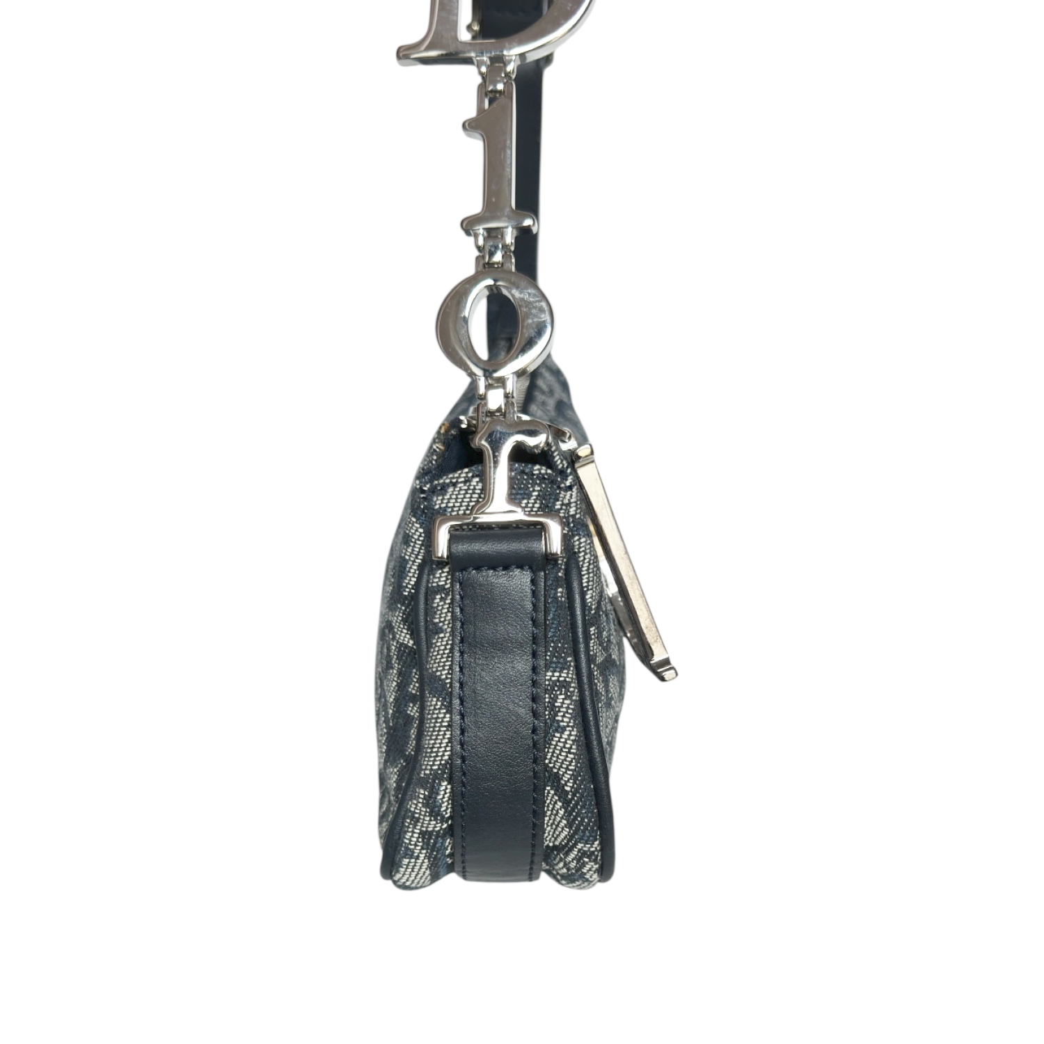 Dior Monogram Spellout Trotter Mini Shoulder Bag in Navy Blue / Silver - Image 3