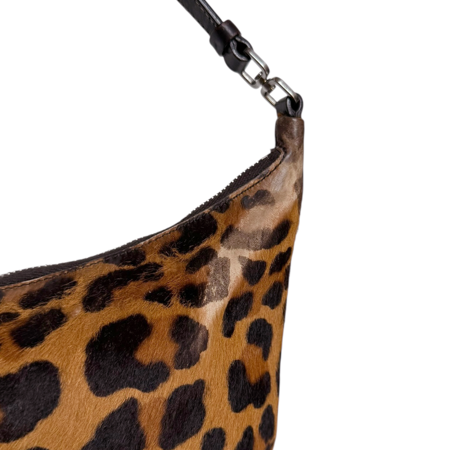 Prada Leopard Print Calfskin Shoulder Bag in Brown - Image 5