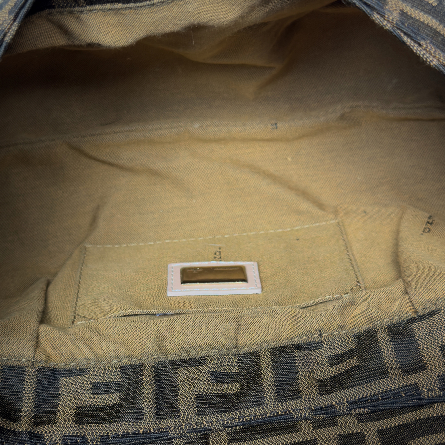 Fendi Zucca Monogram Chef Shoulder Bag in Brown / Baby Pink / Gold - Image 5