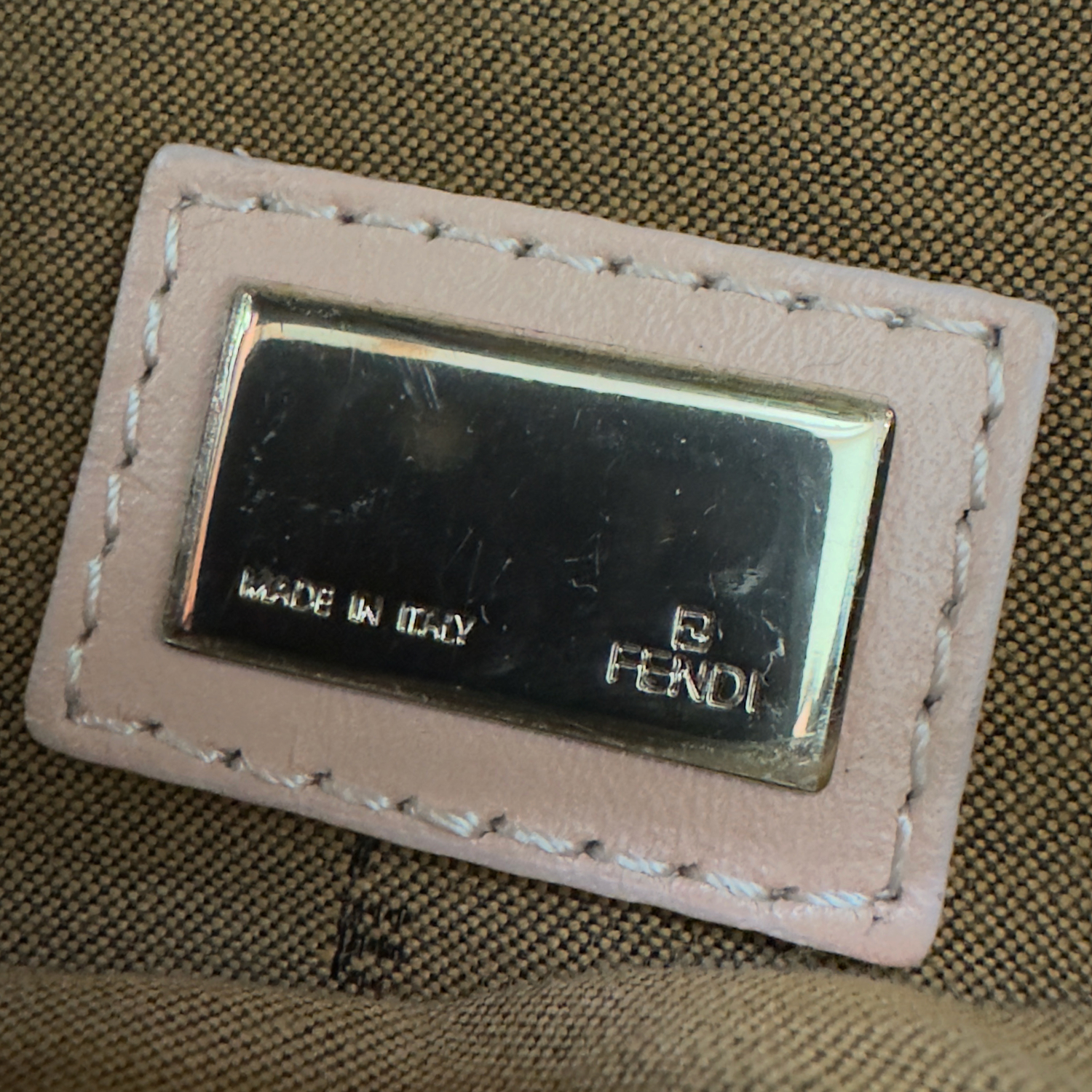 Fendi Zucca Monogram Chef Shoulder Bag in Brown / Baby Pink / Gold - Image 6