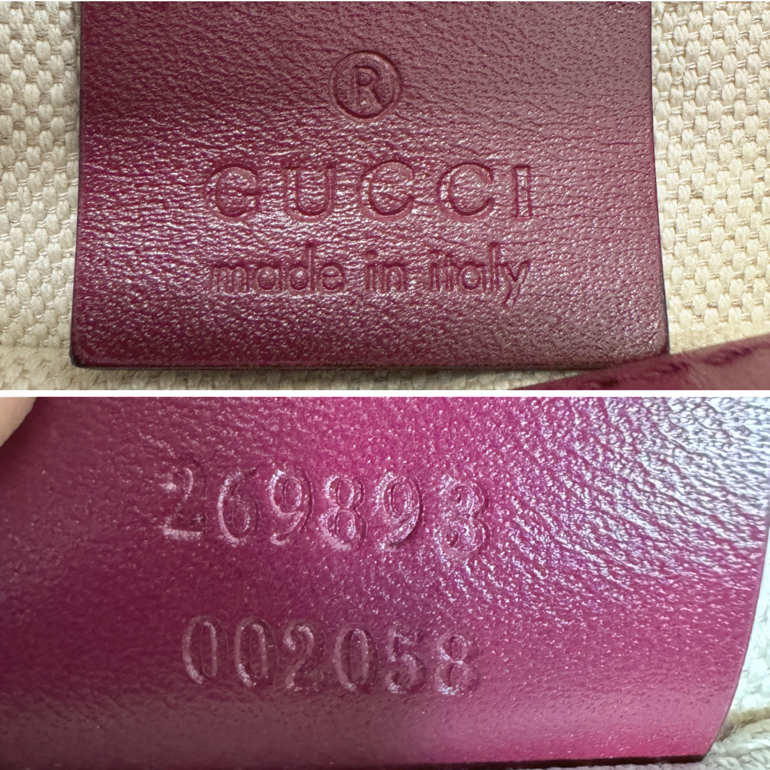 Gucci Monogram Bow Mini Shoulder Bag in Beige / Magenta Pink / Gold - Image 8
