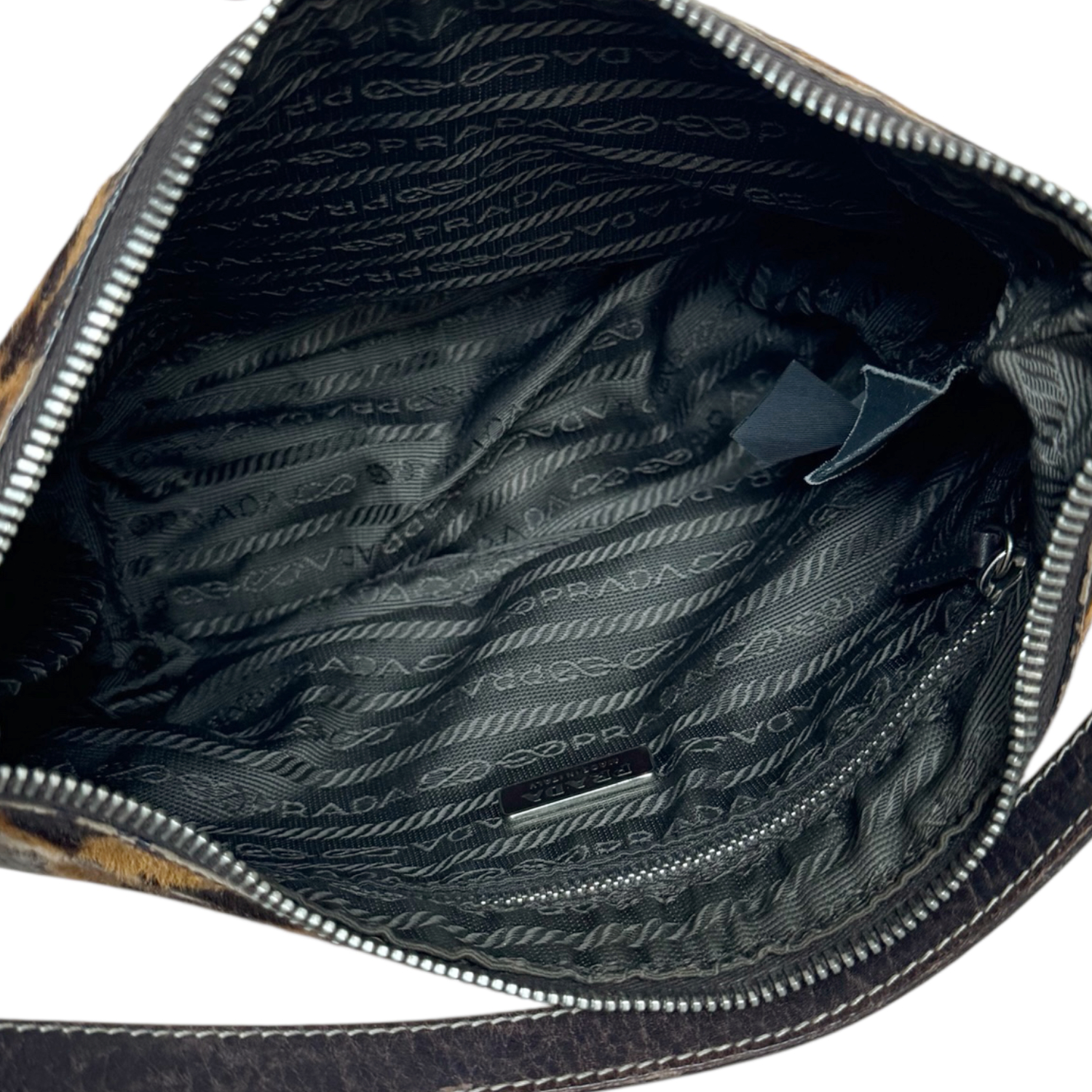 Prada Leopard Print Calfskin Shoulder Bag in Brown - Image 8