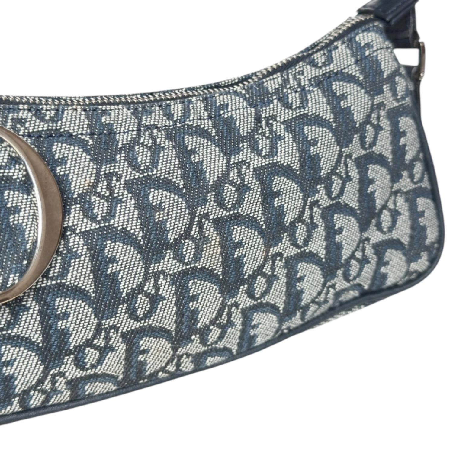 Dior Monogram Spellout Trotter Mini Shoulder Bag in Navy Blue / Silver - Image 7