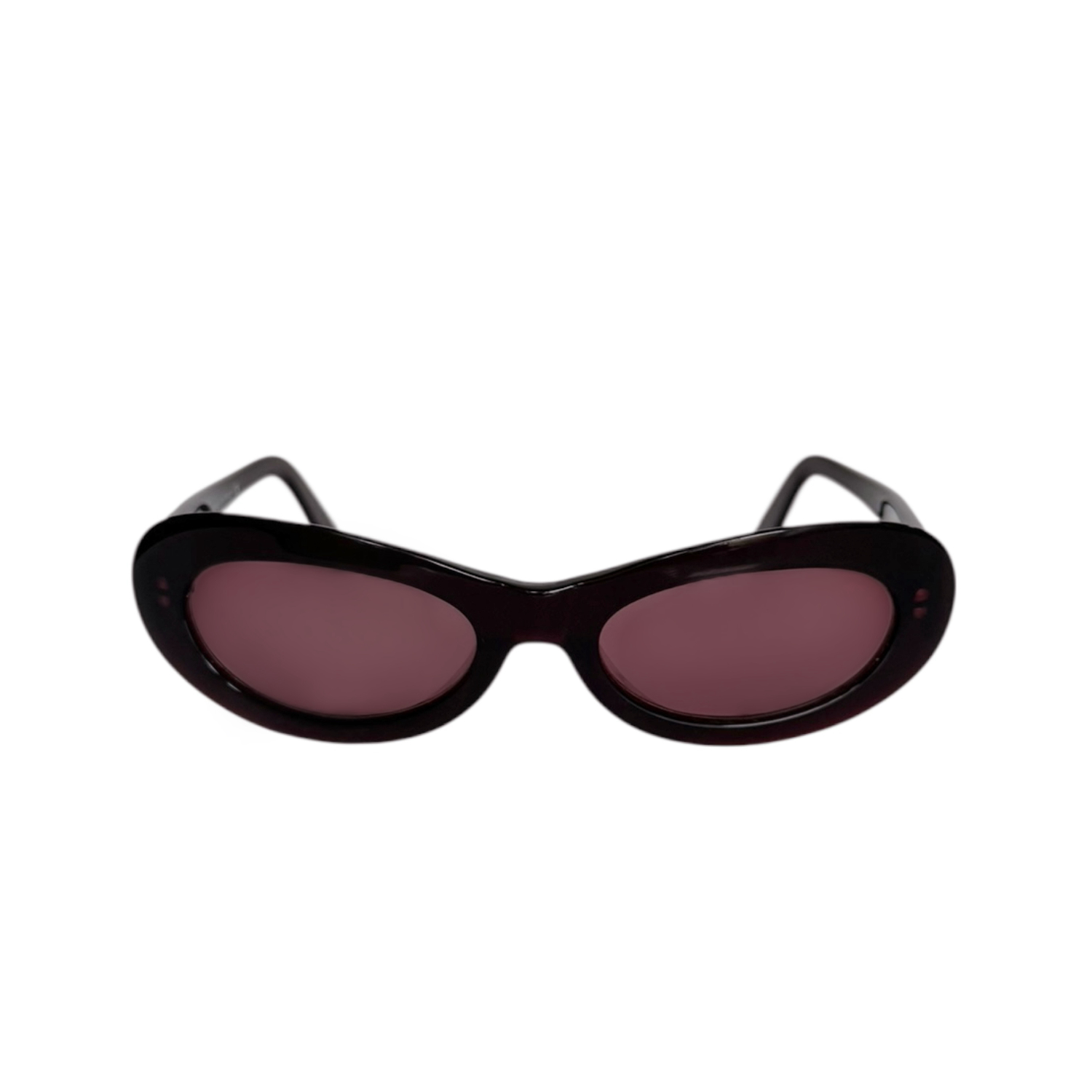 Chanel Logo Oval Sunglasses in Maroon / Gold - Image 2