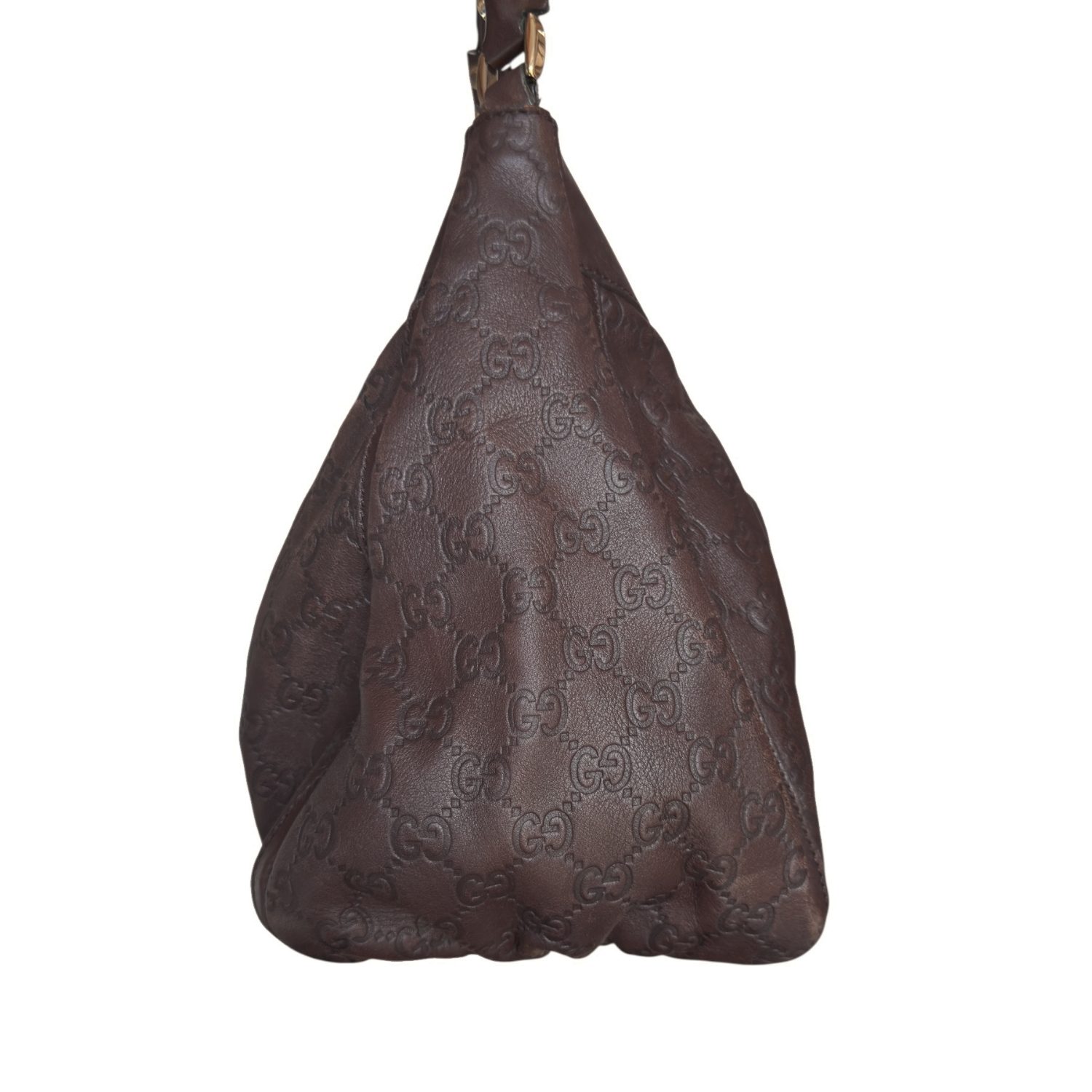 Gucci Monogram Leather D Ring Hobo Shoulder Bag in Brown / Gold - Image 3