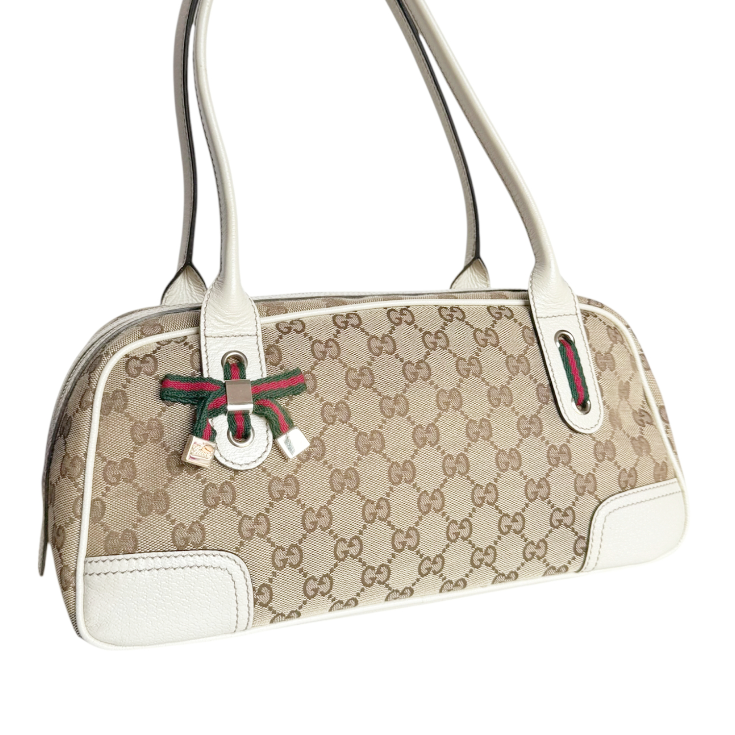 Gucci Monogram Princy Bow Shoulder Bag in Beige / Cream - Image 2