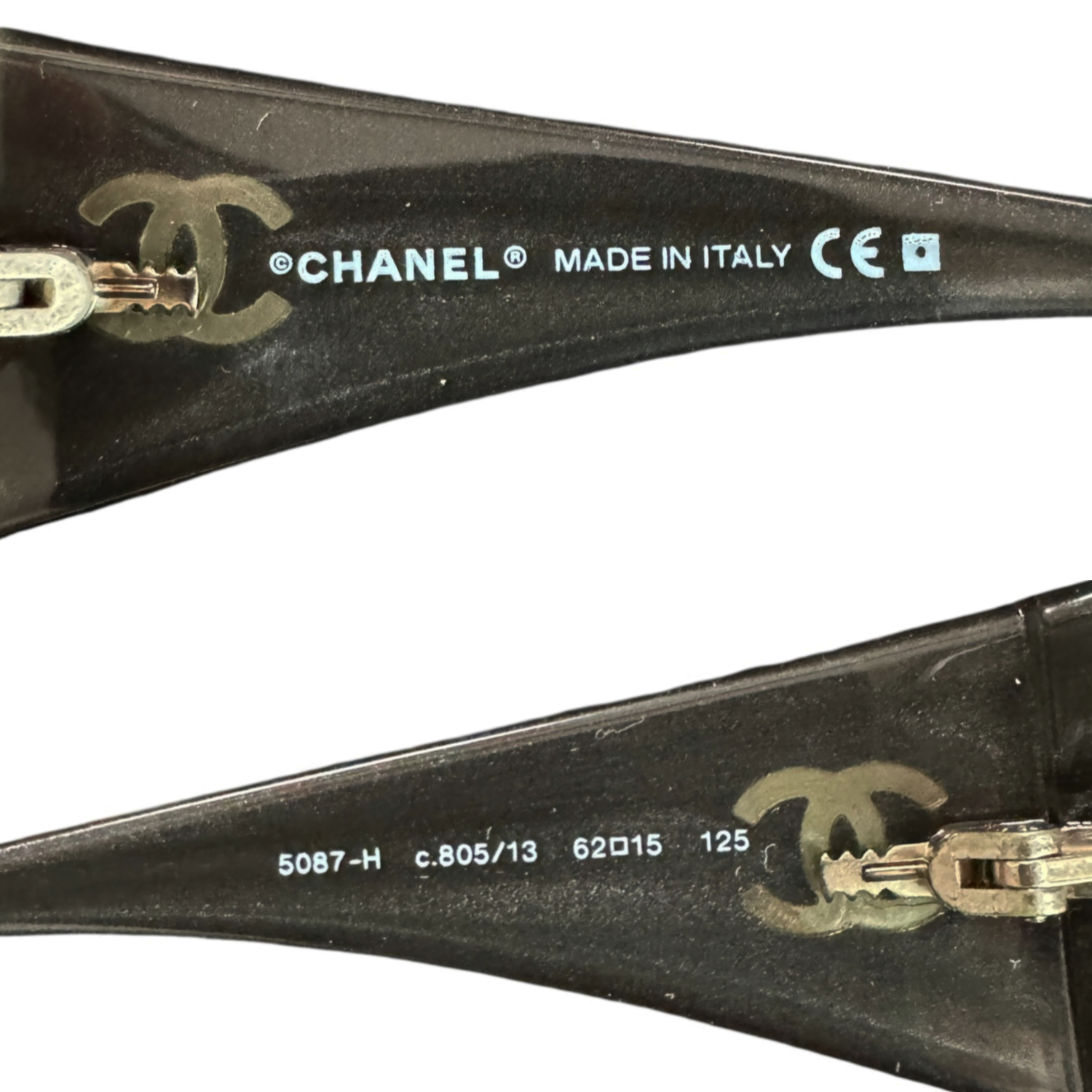 Chanel Mother of Pearl Logo Wraparound Sunglasses in Brown - Image 4