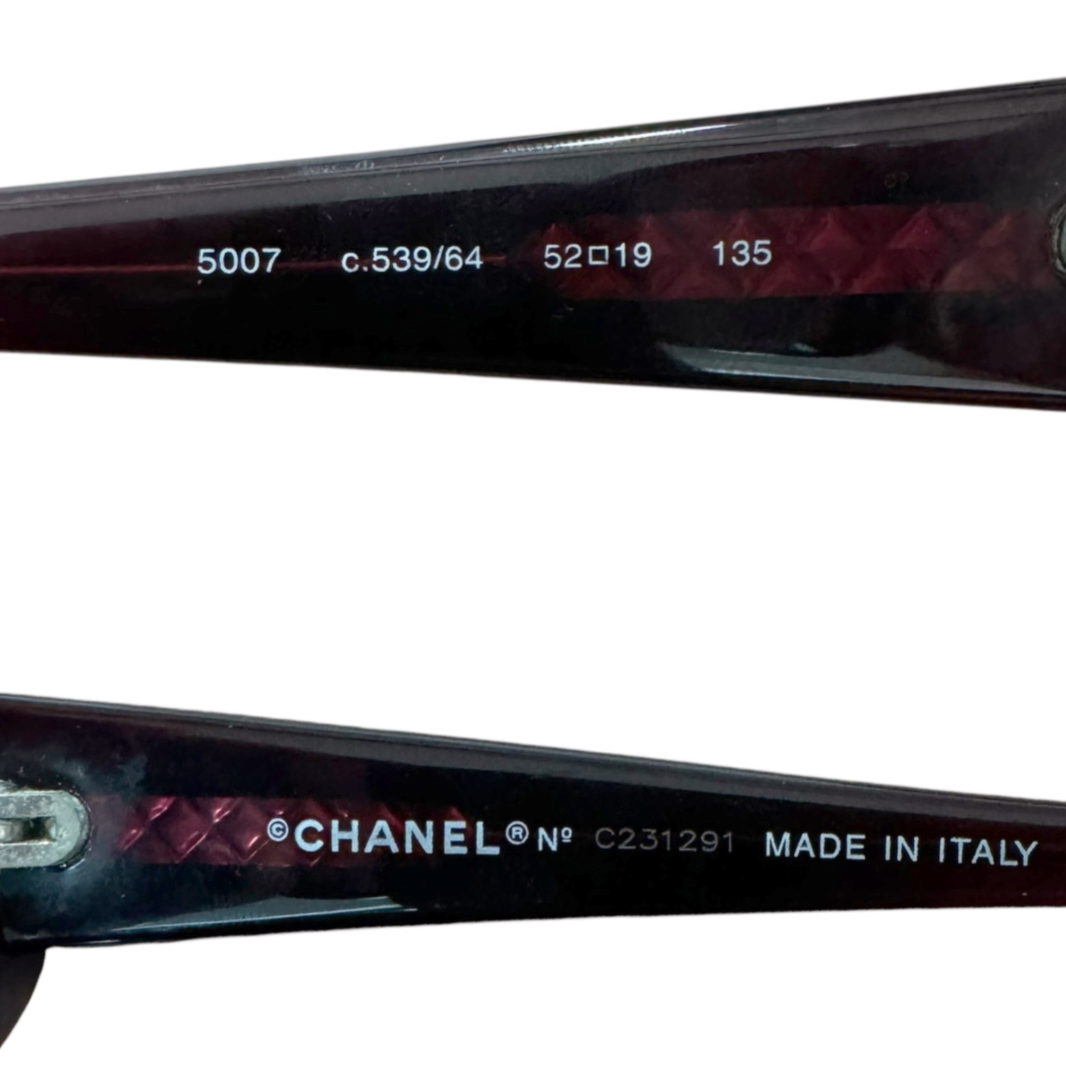 Chanel Logo Oval Sunglasses in Maroon / Gold - Image 3